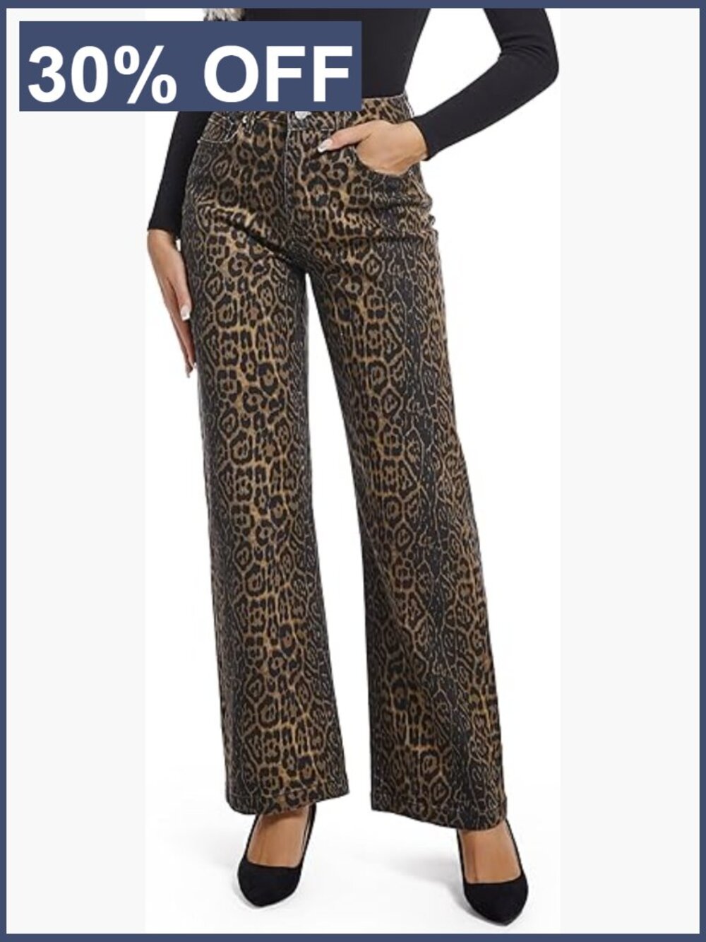 High Waisted Straight Leg Stretch Pull On Jeans - Picture 1 of 6